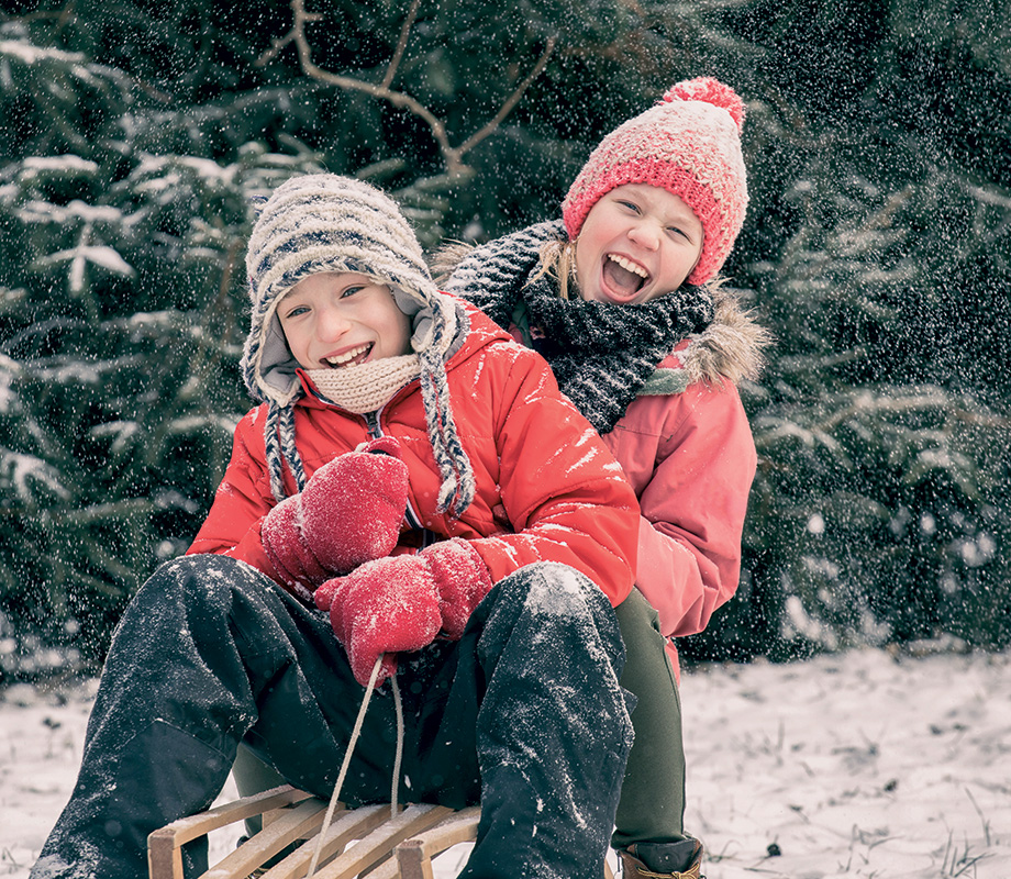 Luge en famille