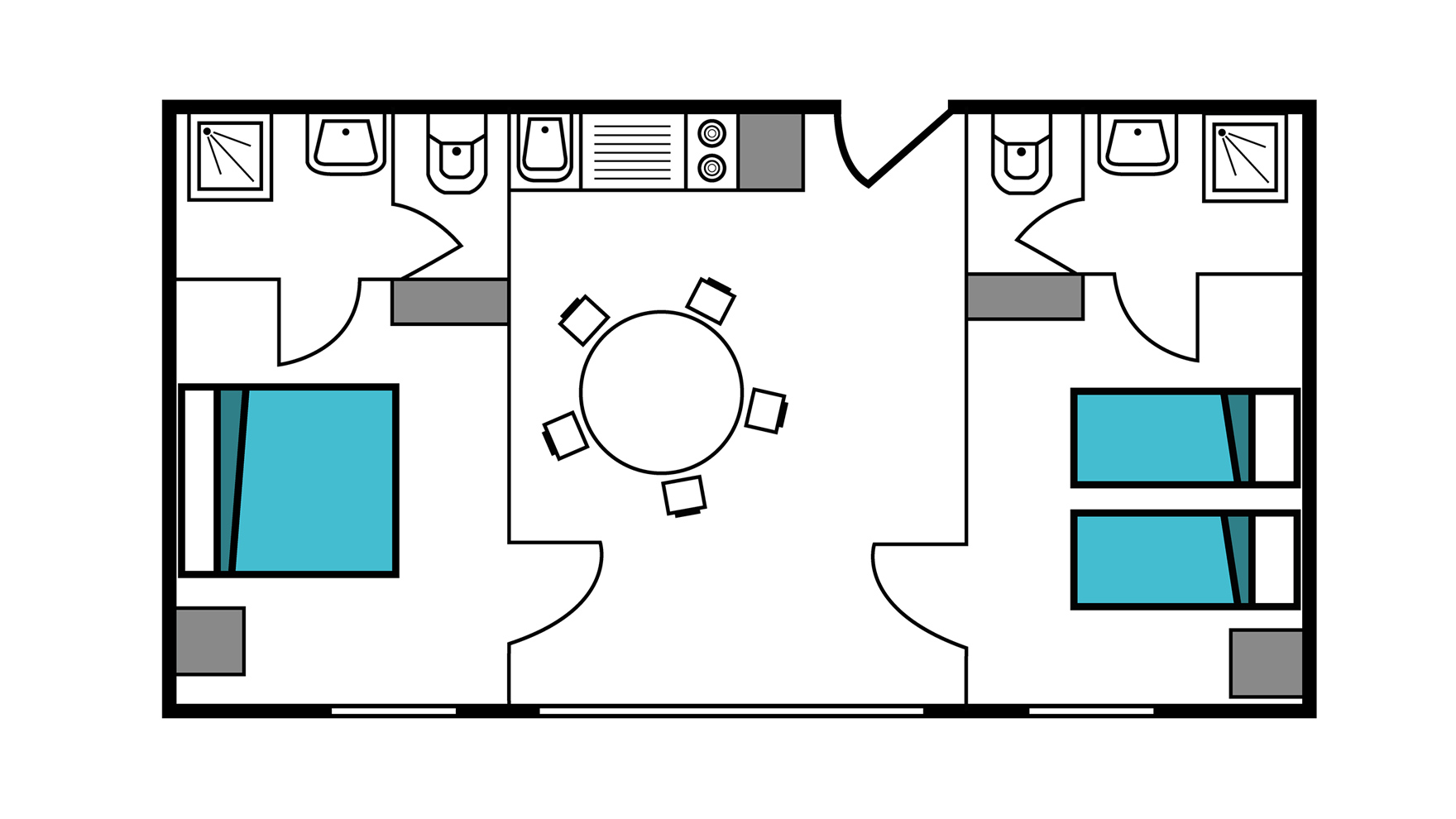 Plan type Gîte 4 à 6 pers. à VTF Arêches